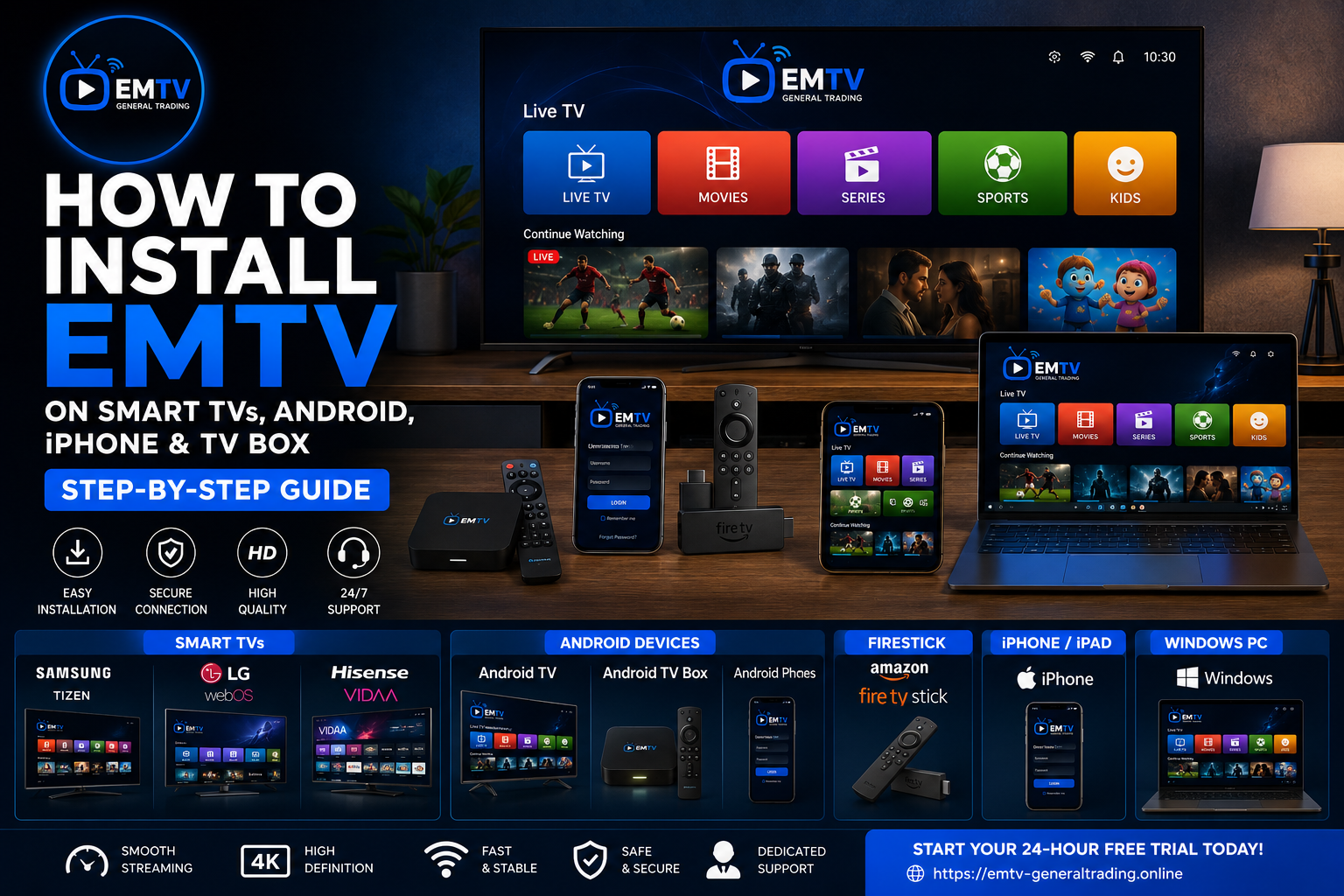 How to Install EMTV on Smart TVs, Android, iPhone & TV Box (Step-by-Step Guide)