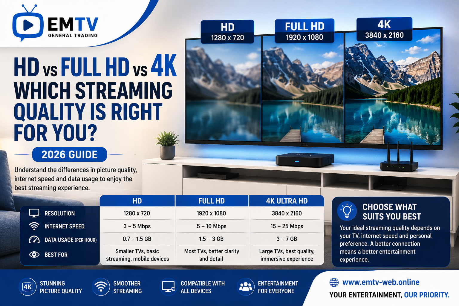HD vs Full HD vs 4K: Which Streaming Quality Is Right for You? (2026 Guide)